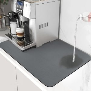Eryi-Tapis Egouttoir Vaisselle 40×60 Cm Tapis De Séchage Vaisselle Absorbant, Tapis De Drainage De Cuisine Super Absorbant,Tapis Absorbant Cuisine Vaisselle Pour Bar À Café Tapis De Déversement,Gris - Neuf