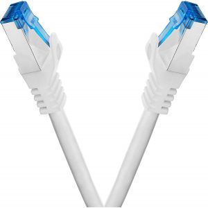 cable ethernet 2 pièces - 0,15m CAT 7 cable rj45 15 centimètre LAN câble internet gigabit CAT7 Câble réseau blanc - Neuf