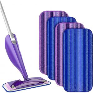 KALANKA-4 Pi&egrave;ces pour Swiffer Wetjet Microfibre Lavable Kit, 30x14cm Lingette Balai pour Swiffer Wetjet, Lingette pour Swiffer Wetjet Reutilisable, pour Nettoyer Les Sols Secs, Humides - Neuf