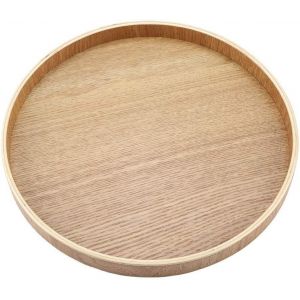 Checarzhn--No1-Plateau En Bambou Rond Soucoupes Bois De Rangement, Plateau De Service En Bambou Plat Rond De Présentation En Bois Pour Charcuterie, Fromages, Desserts - Neuf