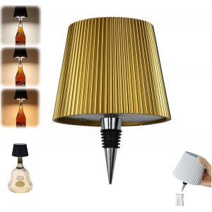 Kal-Lampe Bouteille Sans Fil Rechargeable 2000mah, Lampe De Table Tactile Led Moderne Pour Bar Restaurant, Accessoires Et Décorations (Or) - Neuf