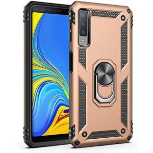 Kal-Coque Pour Samsung Galaxy A7 2018/A750 Coque, [Antichoc Armor] Double Couche Hybride Ultra Armure Housse Étui De Protection Anti-Choc Bumper Cover Avec Stand,Avec Protecteur D'écran,Or - Neuf