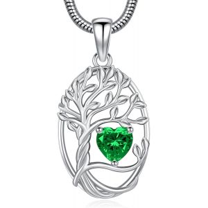 Kal-Arbre De Vie Collier Pierre De Naissance Pendentif Coeur Collier Arbre De Vie Pendentif Anniversaire De Mariage Saint Valentin Fête Des Mères Bijoux Cadeau Pour Femmes Filles - Neuf