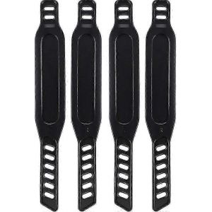 Sangles De P&eacute;dale De V&eacute;lo D'exercice Universelles R&eacute;glables En Caoutchouc Pour Le Cyclisme &Agrave; Domicile,2 Paires Noir - Neuf