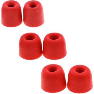 KAL-Lot De 3 Paires D'Embouts En Mousse À Mémoire De Forme Pour Écouteurs -Isolation Phonique -4 Mm -Compatible Avec Akg -Compatible Avec Sony -3 Tailles S/M/L -Rouge - Neuf
