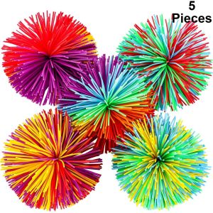 RVKAL-Boules Stringy De Singe Fidget Sensoriel Boules à Fils Boules Douces D'Arc-En-Ciel Boules De Stress Rebondissantes,Multicolore (5 Pièces) - Neuf