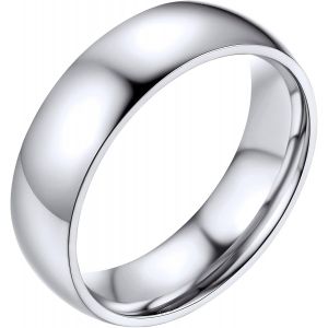 Kal-Bagues Simples Pour Hommes Et Femmes 2mm/4mm/6mm/8mm De Large Style Confortable Acier Inoxydable Bague Anneaux Business Quotidienne Punk Nom Personnalis&eacute; Cadeau Souvenir Taille 54-67 - Neuf