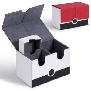 Chenquansarl-La Boîte De Rangement Magic Deck Box Offre De La Place Pour 160 Cartes, Boîte À Cartes À Collectionner Rouge Et Noire, Convient Pour Collectionner, Échanger Et Ranger Des Cartes - Neuf