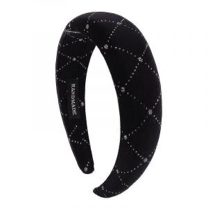Bandeau Baroque Strass Large Bandeau Rembourré Perles De Cristal Ornés Bandeaux - Neuf