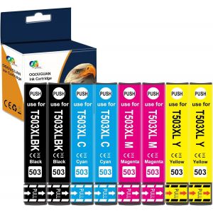 Lot De 8 Cartouches D'Encre Compatibles Avec Epson 503 Xl 503 Pour Expression Home Xp-5200 Xp-5205 Workforce Wf-2960Dwf Wf-2965Dwf Wf-2960 Wf-2965[ENC944370] - Neuf