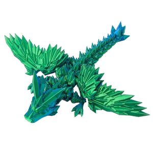 Pierre pr&eacute;cieuse imprim&eacute;e en 3D Dragon Dragon de cristal Figurine de jouet &agrave; la mode,vert - Neuf