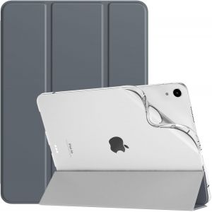 LORANKA-Coque pour iPad Air 11 Pouces (M3/M2-2025/2024), iPad Air 5e/4e G&eacute;n&eacute;ration 2022/2020 10,9 Pouces, &Eacute;tui Arri&egrave;re Translucide en TPU Souple, Housse Trifold avec R&eacute;veil/Sommeil Auto, Gris Sid&eacute;ral - Neuf