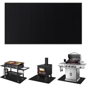 Ulteronixshop-Tapis Anti Feu, Tapis Ignifuge 100 x 180 cm, Pliable Protection du Sol Tapis de Barbecue, en Fibre de Verre, R&eacute;sistant &agrave; la Chaleur pour Barbecue, Chemin&eacute;e, Sol, Pelouse et Camping, Noi - Neuf