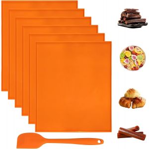 AYUHR-Lot de 6 tapis de déshydratation en silicone avec bords antiadhésifs, plateaux de déshydratation, tapis de cuisson avec grattoir compatible avec Cosori CP267-FD pour fruits, viande, herbes, lég - Neuf