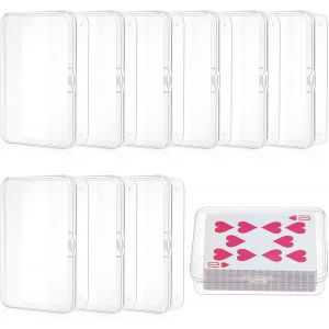 Sansh-10 Pièces Boite Rangement Carte, 9,5x6,5x2,5cm Petite Boite Plastique, Rangement Carte Rectangulaire En Plastique Transparent, Boite De Rangement Carte Pour Perles Pilules Bijoux Cartes - Neuf