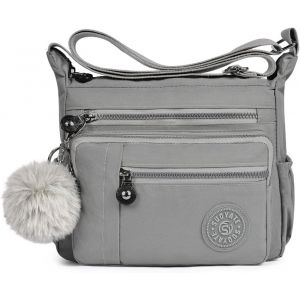 RFCBC-Sac Bandouliere Femme, Sac à Main en Nylon, Multi-Poches Bandoulière Impermeable, Sacs à Bandoulière Multifonctionnel avec Bandoulière Réglable, Sac Besace Loisir pour Voyage - Neuf