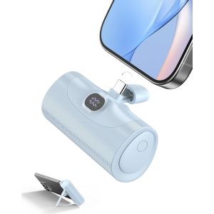 Eryi-Batterie Externe Usb C 5000mah, 20w Power Bank Mini, Powerbank Avec Écran Led, Iphone 16/15 Series Batterie Externe Charge Rapide, Chargeur Portable Compatible Samsung, Usb C Phones Etc (Bleu Ci - Neuf