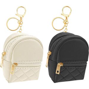 MAA-Lot de 2 petits sacs à maquillage - Jolie trousse de maquillage pour femme - En cuir synthétique - Poche à clés - Sac à rouge à lèvres - Porte-cartes, multicolore, L - Neuf