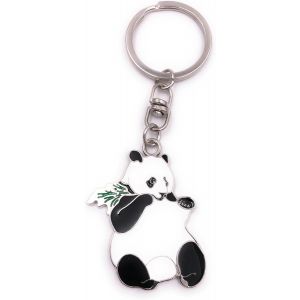 Kal-Panda Bear Fat Panda Porte-Clés Pendentif En Métal Argenté - Neuf