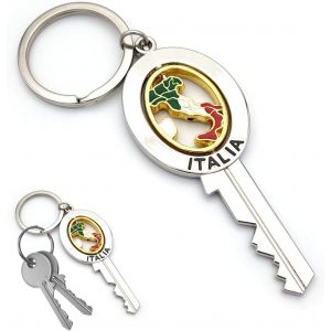 KAL-Porte-Clés De Poche Avec Anneau Porte-Clés, Drapeau National Italien Italien En Métal, Accessoire Pour Homme Et Femme, Idée Cadeau - Neuf