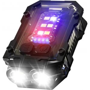 (Noir) Mini Lampe De Poche Edc Rechargeable 900 Lumens, Source Lumineuse Multicolore, Alarme, Petite Lampe De Poche Porte-Clés Avec Base Magnétique - Neuf