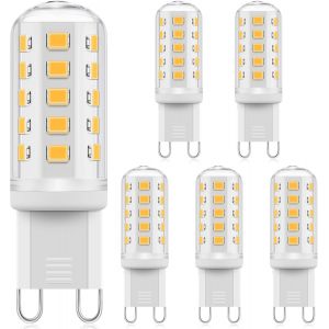 Kal-Ampoule Led G9 À Intensité Variable, 3w Blanc Chaud 2700k, Équivalent À Une Ampoule Halogène G9 De 40w, Ampoule Led À Économie D'énergie, Sans Scintillement, Pour Éclairage Domestique, 6 Pièces - Neuf