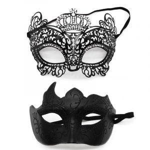 Masque De Mascarade En Strass Brillant Pour Couple - Neuf