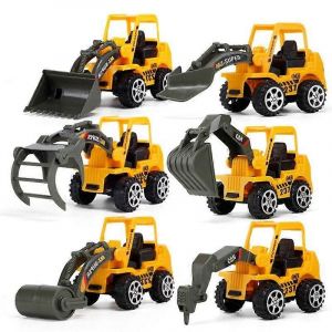 6Pcs Engineering Vehicles Toys Car Model Forklift Toy Vehicle Excavator Diecast Car Models Mini Car Home Decor Children's Gift Toy Cars - Neuf