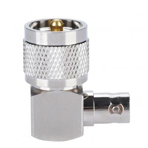 adaptateur coaxial RF UHF PL-259 male vers BNC femelle a angle droit, 1 piece - Neuf