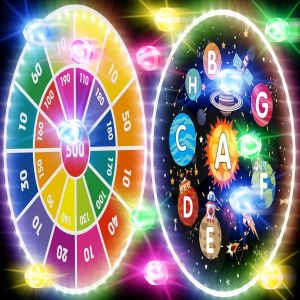 Mdy-Cible De Fléchettes Lumineuse De 48 Cm Pour Enfants - Avec Balles Adhésives Led - Pour L'intérieur Et L'extérieur - Cadeau Pour Garçons Et Filles De 3 À 12 Ans - Neuf