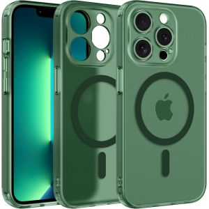 Magnétique Coque Protection Caméra Pour Iphone 13 Pro Max Compatible Avec Magsafe Charge Sans Fil, Anti-Jaune Antichoc Anti-Rayures Étui Housse Pour Iphone 13 Pro Max, Vert - Neuf