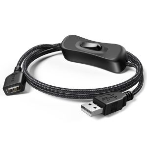 C&acirc;ble USB avec Interrupteur Marche/arr&ecirc;t, c&acirc;ble USB am&eacute;lior&eacute; avec Interrupteur Marche/arr&ecirc;t pour enregistreur de Conduite, Bande LED, syst&egrave;me iOS, etc - Neuf