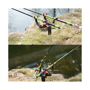 Support De Canne &Agrave; P&ecirc;che Double R&eacute;glable &iquest; Support Durable En Abs Et Acier Inoxydable Pour La P&ecirc;che Sur La Rive, Sur La Jet&eacute;e Ou Sur Le Rivage - Neuf