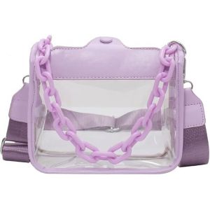 Sac à bandoulière transparent pour femme, petit sac carré mignon, sac à main, sacs à bandoulière approuvés pour les stades, pour concerts et sports - Neuf
