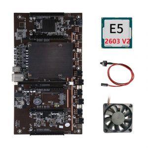 BTCX79 H61 Carte mère minière avec E5 2603 V2 CPU+Ventilateur+Commutateur Câble DDR3 Prise en charge 3060 3070 3080 Grap - Neuf