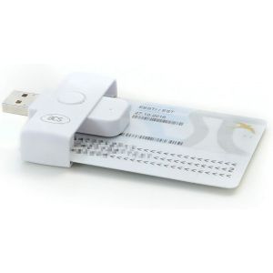TIANYI-ACS ACR39U-N1 PocketMate II - Lecteur de Cartes à Puce Smart Card ID Eid USB Type A (DNI électronique) Pliable et Compact, Blanc - Neuf