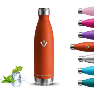 Gourde Isotherme, Gourde 500ml, Anti Fuite, Gourde Inox, 24h Froid & 12h Chaud, Gourde Sans Bpa, Double Vide, Gourde Metal, Facile &Agrave; Transporter, Bouteille Isotherme Pour L'&eacute;cole, Bureau, Voyage, Yoga - Neuf