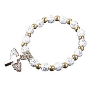 Bijoux Cadeau Ange Pour Croix Pendentif Perles Perles Bracelets Festivals Religieux - Neuf