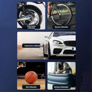 Mini Pompe À Air De Vélo Électrique Puissant Compresseur D'air Noir Vert - Neuf