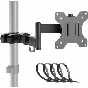 Support Universel En Acier Noir, Pour Poteau Vesa Avec Bras Compatible Avec Des &Eacute;crans Jusqu'&Agrave; 32 Pouces, Support De Montage Sur Poteau Tv Full Motion,Vesa 75 Mm Et 100 Mm,Extended Arm Clamp - Neuf
