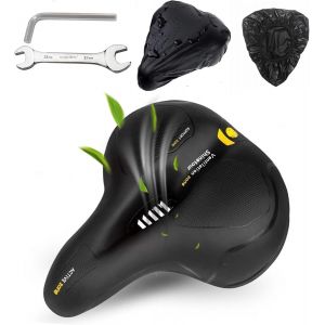 Selle De Vélo Ergonomique En Gel Confortable Pour Homme Et Femme-Avec Housse Étanche Et Clé À Molette,Douce,Respirante,Amortissante Pour La Plupart Des Vélos.[E90] - Neuf