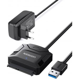Adaptateur Usb 3.0 Vers Sata Câble Pour Disque Dur 2,5 3,5 Pouces Hdd Ssd Supporte Uasp Trim Avec Alimentation Supplémentaire 12 V 2 A - Neuf