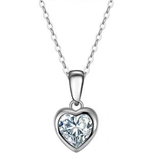 Collier Pendentif Solitaire En Forme De Coeur En Argent S925 Cz Apn04-P,Pendentif Minimaliste,Cadeau De La Saint-Valentin - Neuf