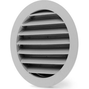 PATB-® WSGG Grille Aeration Ronde 125mm Avec Moustiquaire Alu, Intérieur Fonte d'aluminium, Grille Ventilation Exterieur pour Camping-cars, Garage, Stable aux UV, Antirouille - Neuf