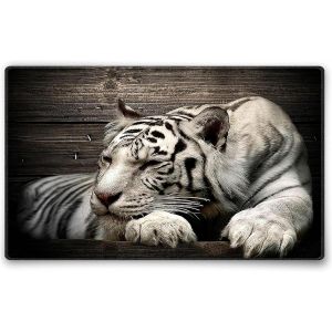 DDA-Tapis de Souris L 36 x 25 cm, Mouse Pad, Motif Tigre Blanc, Tapis de Souris en Tissu, antidérapant, Silencieux, Le Jeu vidéo, Bureau, Home Office, Lavable, Enroulable, Cousu - Neuf