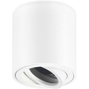 ERYI-Spot En Saillie Orientable, Plafonnier Spot Gu10 230V, Spots De Plafond Ø80X84Mm, Plafonnier Luminaire Led Douille Gu10, Downlight Lampe Éclairage Pour Gu10 Et Led Modules, Blanc-Rond - Neuf