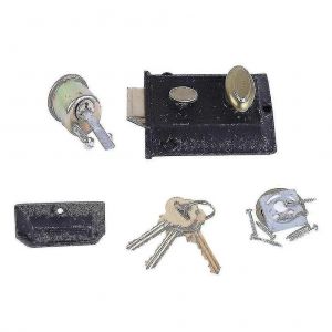 Serrure de porte en fonte vintage antivol durable ressort s&eacute;curit&eacute; ext&eacute;rieure - Neuf