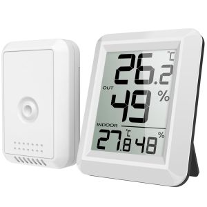 ChenQuanSarl-Thermomètre Hygromètre, Thermomètre Intérieur Et Extérieur Avec Capteur Extérieur, Écran Lcd Facile À Lire, Interrupteur ¿/¿, Thermomètre D'Extérieur Pratique Et Thermomètre D' Pour - Neuf