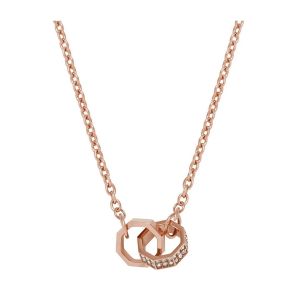 Collier - Dor&eacute; Rose Femme Taille Unique Rayures - Neuf
