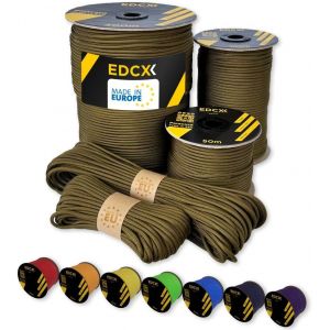 Paracord 4 mm,35+ Couleurs Unies (10 m,15 m,30 m,50 m,100 m,300 m)|Idéal pour l'artisanat,Le Camping,la Survie|Corde 100% Nylon 4 mm|Cordon 550 Type III (Coyote Brown,50 m) - Neuf